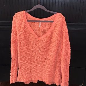 Coral Free People Sweater